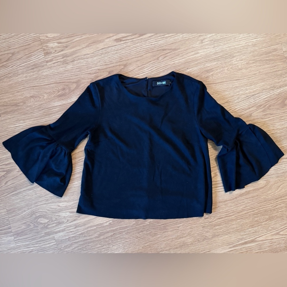 DO+BE Black Ruffle Sleeve Blouse